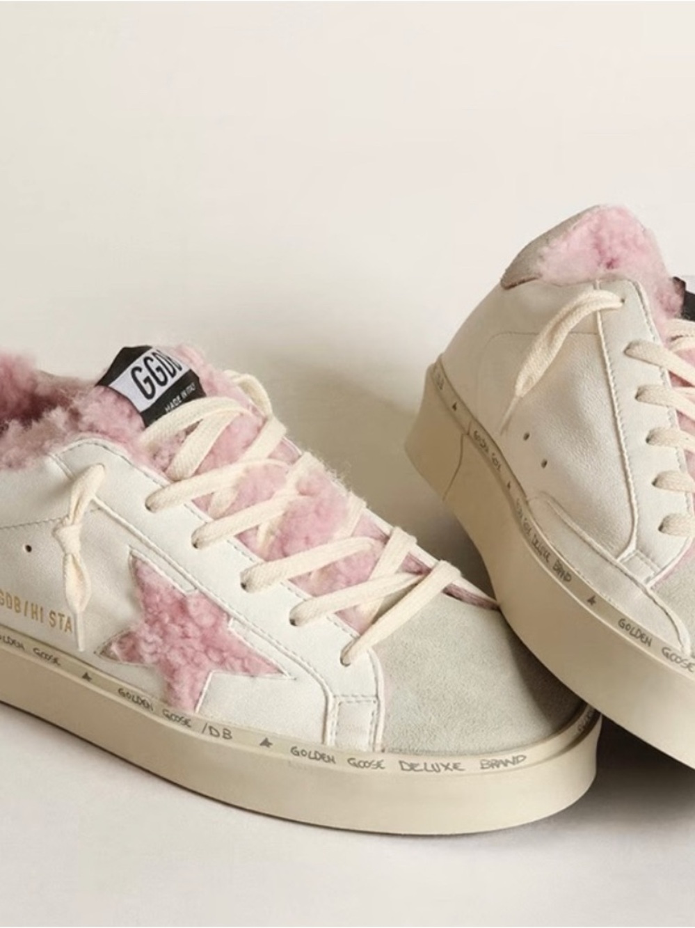 Golden Goose Hi-Star shearling-lined leather suede sneakers - Picture 13 of 15